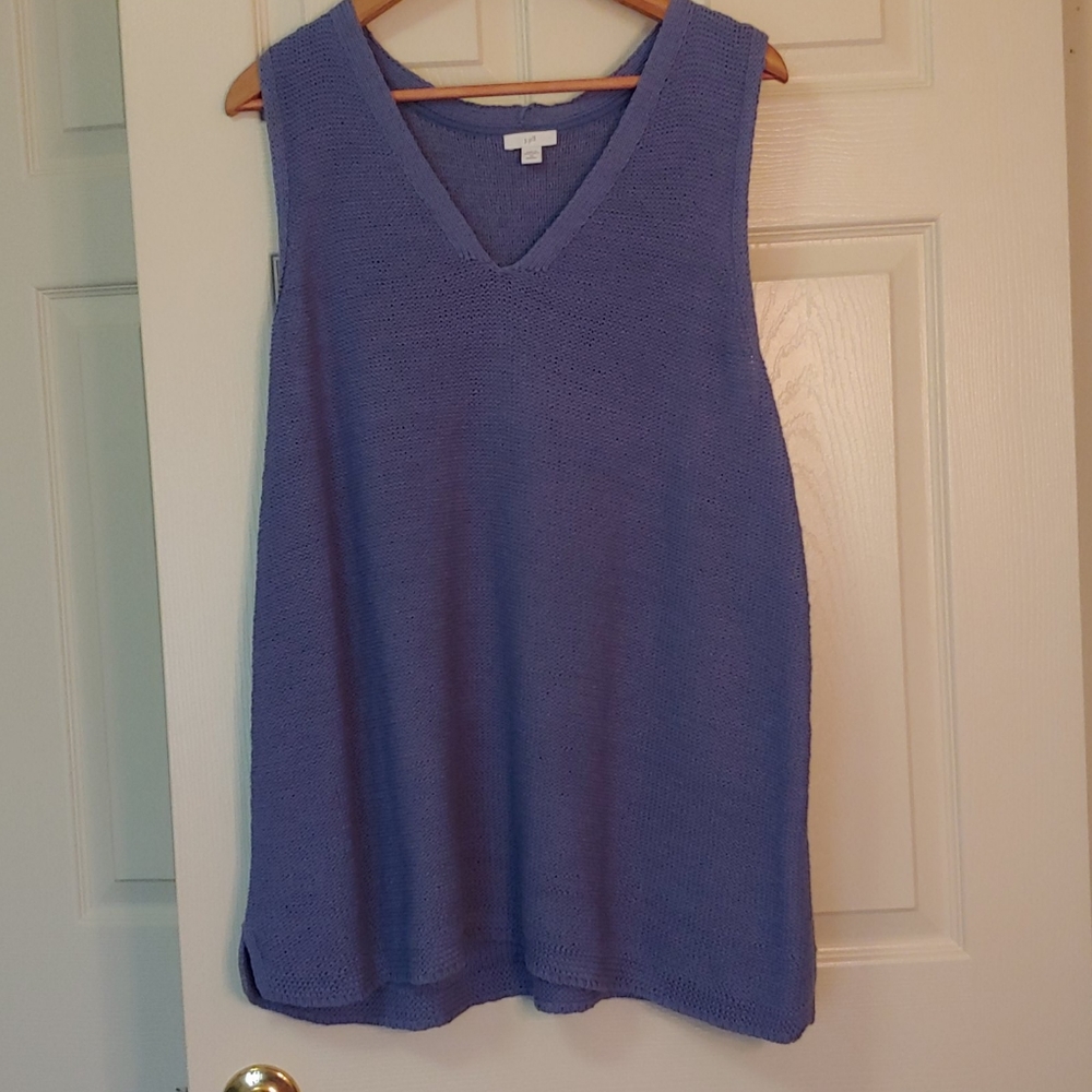 J. Jill Lavender V-Neck Sleeveless Knit Shell